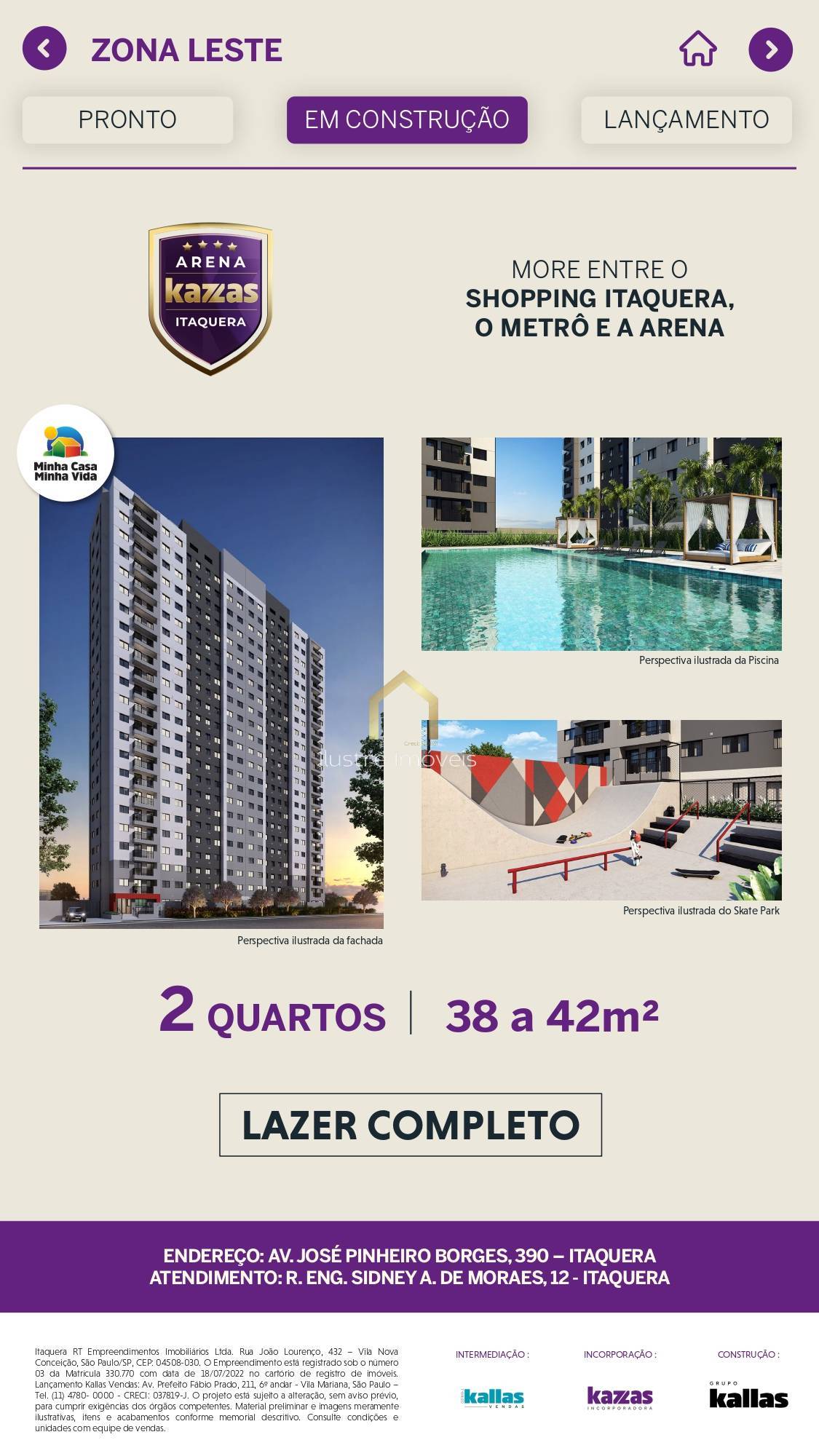 Apartamento à venda com 2 quartos, 42,28m² - Itaquera,São Paulo