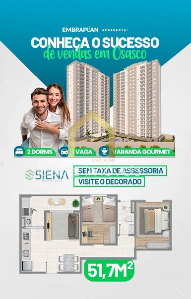 Apartamento à venda com 2 quartos, 49,51m² - São Pedro,Osasco